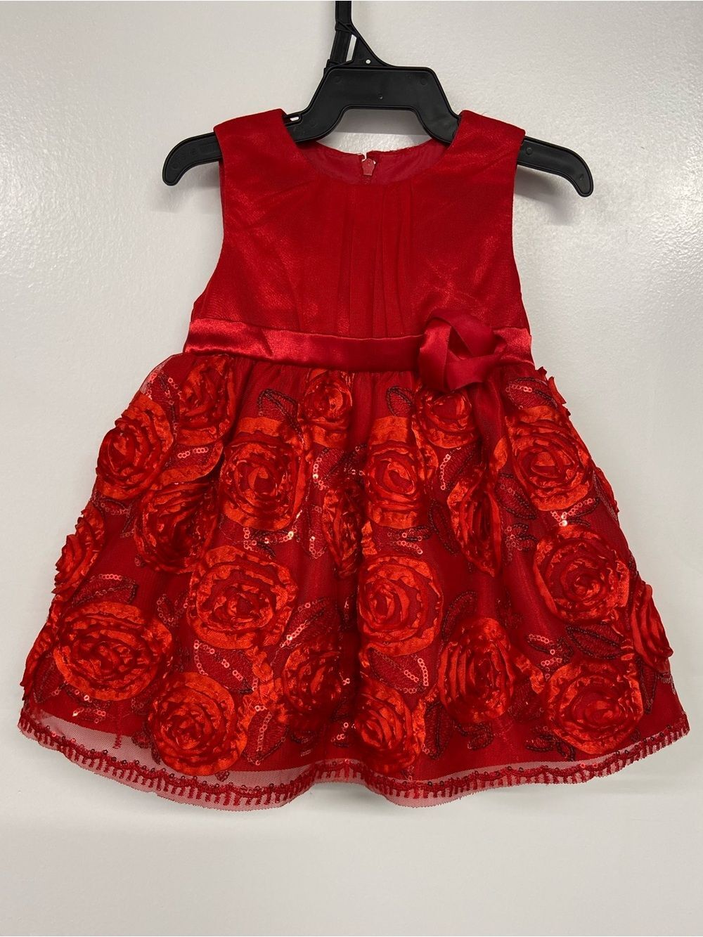 Princess Faith Infant’s Red Rose Dress Size 6/9 Month